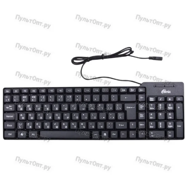 Клавиатура Ritmix RKB-100, черная, USB