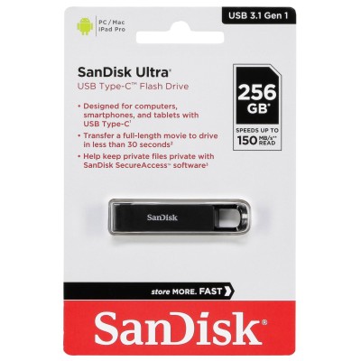USB 3.1 256GB SanDisk Ultra USB Type-C, чёрный