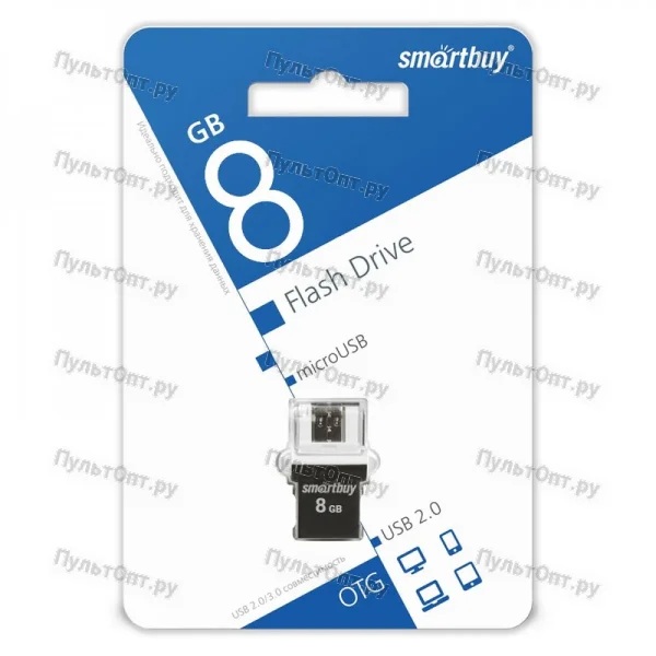USB 8GB Smartbuy Poko OTG чёрный