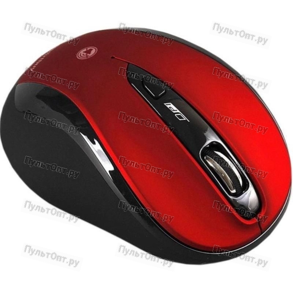 Мышь Smartbuy 612AG, красная/чёрная, Blue LED, беззвучная, беспроводная