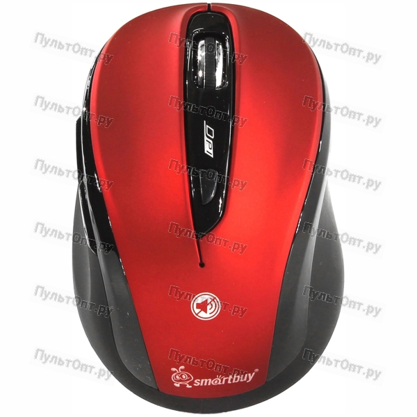 Мышь Smartbuy 612AG, красная/чёрная, Blue LED, беззвучная, беспроводная