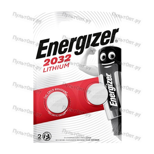 Батарейка Energizer CR2032 BL2 Lithium 3V (2/20/280)