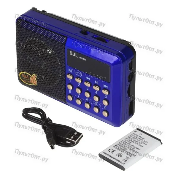 Радиоприемник Shanfa H044U пластик microSD USB/Jack3.5 синий (1/40)