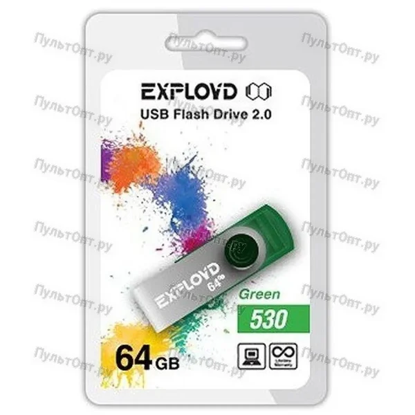 USB 64GB Exployd 530 зелёный