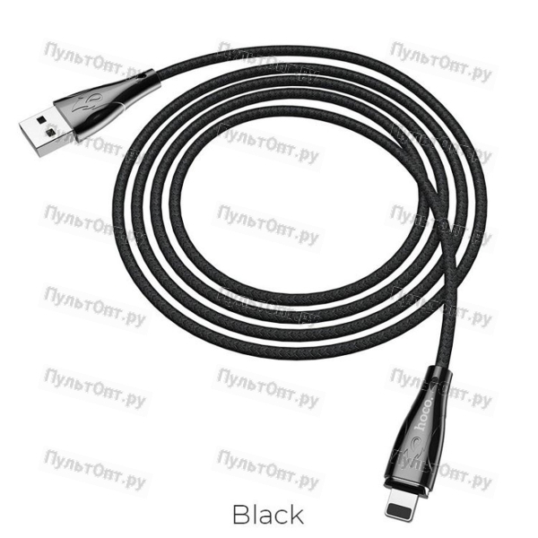 Кабель USB - 8 pin Hoco U75, Blaze magnetic, 1.2м, круглый, 3.0A, нейлон, магнитный, с индикатором, 