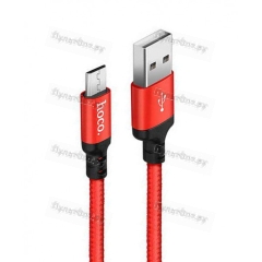 Кабель USB - микро USB Hoco X14 Times speed, 2.0м, круглый, 2.0A, ткань, красный (1/33/330)