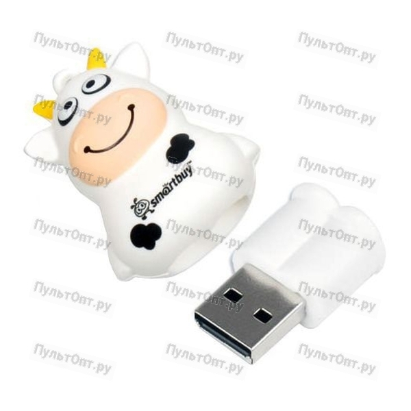 USB 16GB Smartbuy Wild series Бык (Символ 2021 года) белый