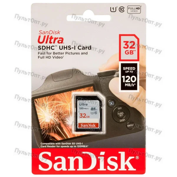 SDHC 32GB SanDisk Class 10 Ultra UHS-I (120 Mb/s)