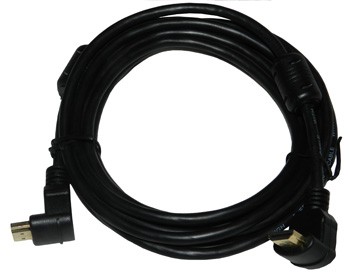 Аудио видео кабель HDMI-HDMI угловой, GOLD 3 м (1/10)