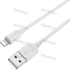 Кабель USB - 8 pin Borofone BX14 LinkJet, 2.0м, круглый, 2.4A, силикон, белый (1/200)