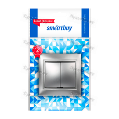 Выключатель Smartbuy "Венера" 2-клав.10A серебряный
