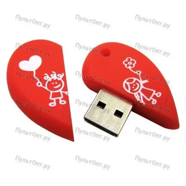 USB 16GB Smartbuy Wild series Сердце красный