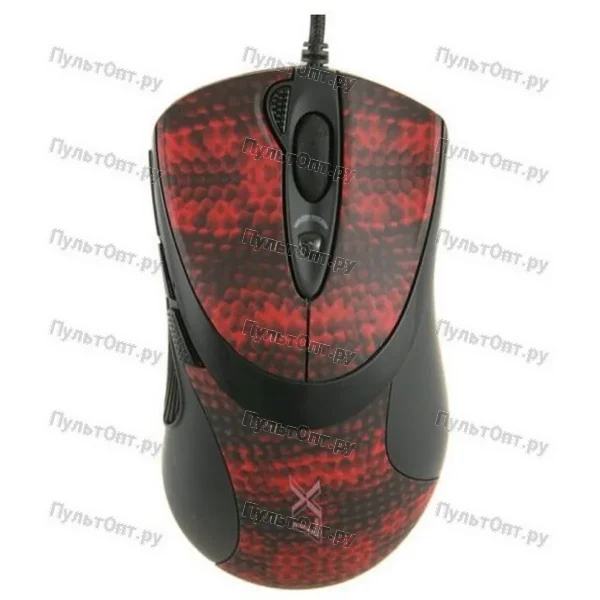 Мышь A4 XL-740K черный/красный лазерная (3600dpi) USB игровая (6but)