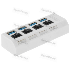USB-Хаб Smartbuy 7304 4USB USB3.0 с выключателем белый