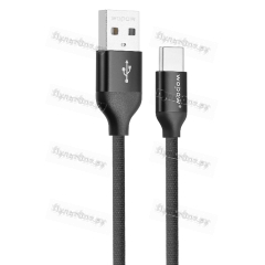 Кабель USB - 8 pin Hoco X14 Times speed, 2.0м, круглый, 2.0A, ткань, чёрный (1/30/330)