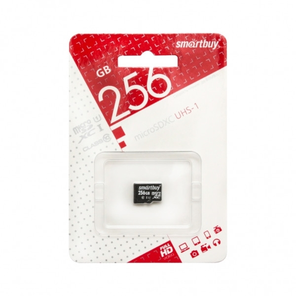 MicroSD 256GB Smartbuy Class10 UHS-I (U1) 80 МБ/сек без адаптера