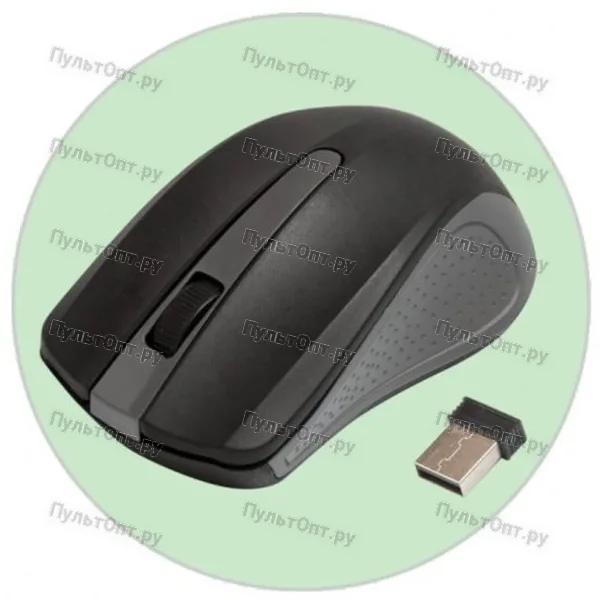 Мышь Ritmix RMW-555, чёрный/серый, беспроводная, USB-Dongle.