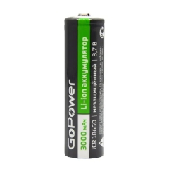 Аккумулятор ICR18650 Li-ion BL1 GoPower 3.7V 3000mAh без защиты (14/112)