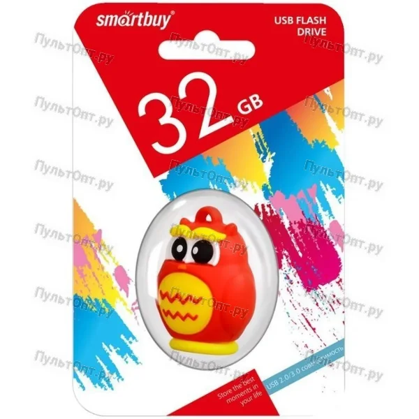 USB 32GB Smartbuy Wild series Сова красный