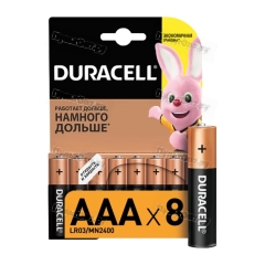 Батарейка Duracell Basic LR03 AAA BL8 Alkaline 1.5V (8/80/60480)