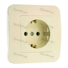 Розетка Makel Lillium 1гн. 16A С/З кремовый 70228 (1/12)
