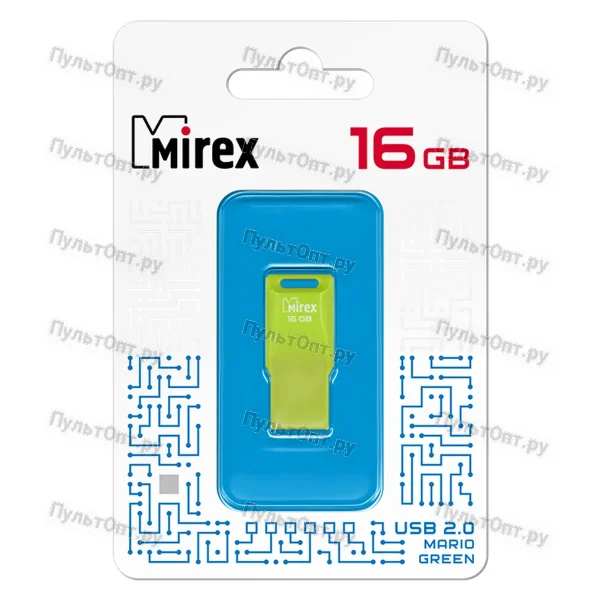 USB 16GB Mirex MARIO зелёный (ecopack)