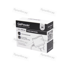 Блок питания GoPower 2.0A 12V 5,5x2,1/12мм для ресивера Триколор ТВ и НТВ+ (1/100)