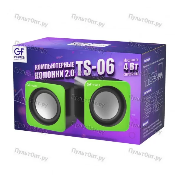 Колонки GFPower TS-06 4W зеленый (1/100)