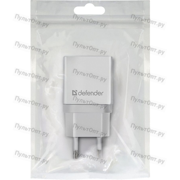 Адаптер сетевой Defender EPA-10, белый, 1хUSB, 5V/2.1А, пакет (1/200)