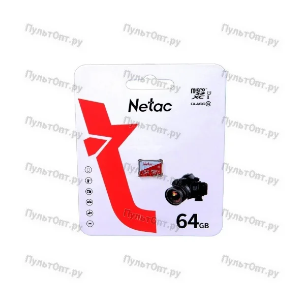 MicroSD 64GB Netac P500 Eco Class 10 UHS-I без адаптера