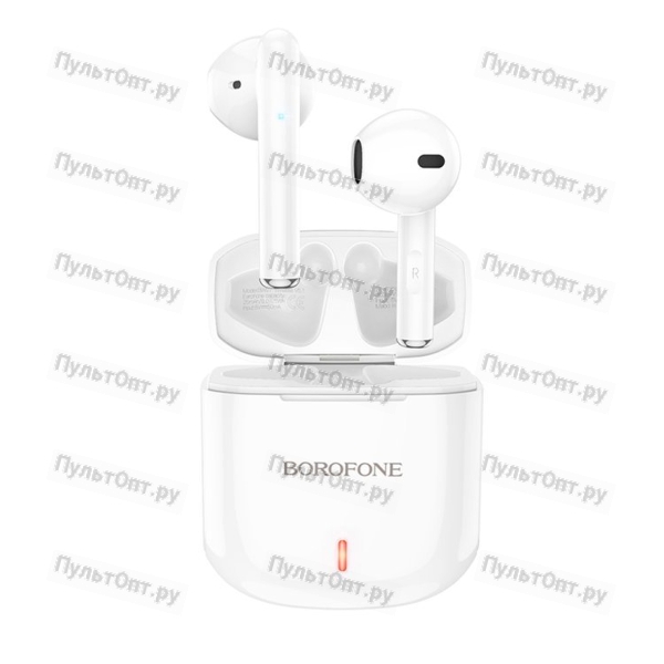 Наушники внутриканальные Borofone BW07, пластик, силикон, микрофон, bluetooth 5.1, цвет: белый (1/99