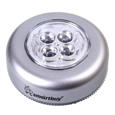 Фонарь Smartbuy SBF-831-S, PUSH LIGHT, серебро, 1 шт х 4 LED, 3xAAA