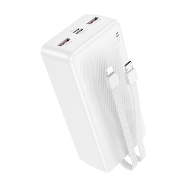 Аккумулятор внешний Borofone BJ57B Graceful, 30000mAh, пластик, PD20Вт, 1 USB выход, 8 pin, белый