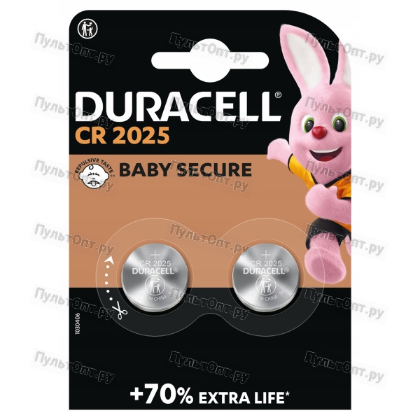 Батарейка Duracell CR2025 BL2 Lithium 3V CN (Китай) (2/12/144)