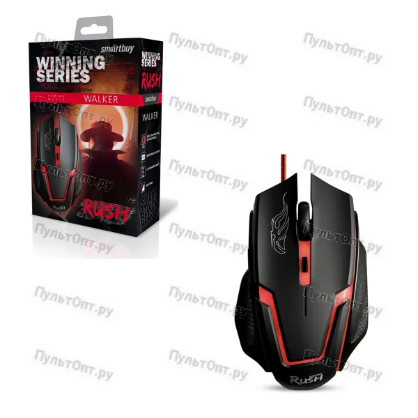 Мышь Smartbuy RUSH Walker, черная, игровая