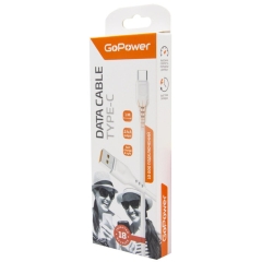 Кабель USB - Type-C GoPower GP01T 1 м 2.4A ПВХ (белый)