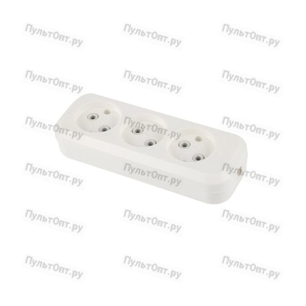 Колодка Toker 3R 3гн б/з белый (1/100)