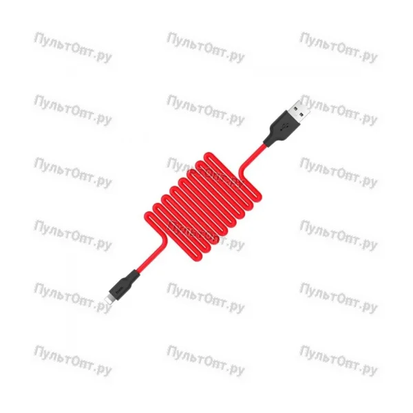 Кабель USB - 8 pin Hoco X21 Plus Silicone (черно-красный)