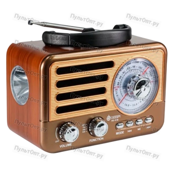Радиоприемник DEESPI S1209 RE-01B пластик BT/AM/FM/SW/USB/AUX/MicroSD РЕТРО-стиль