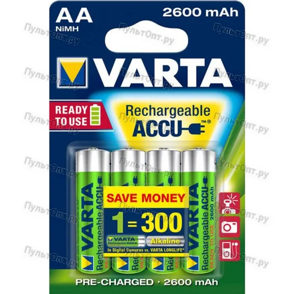 Аккумулятор AA предзаряженный RTU AA NI-MH BL4 Varta 2600mAh (40)