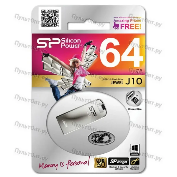 USB 3.0 64GB Silicon Power Jewel J10 серебро