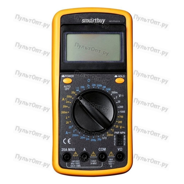 Мультиметр Smartbuy DT9201A противоуд., многофункц., в компл: щупы, крона (1/40)