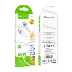 Кабель Hoco X109 Type-C (m)-Type-C (m) 1м 3.0A 60W силикон белый (1/31/310)
