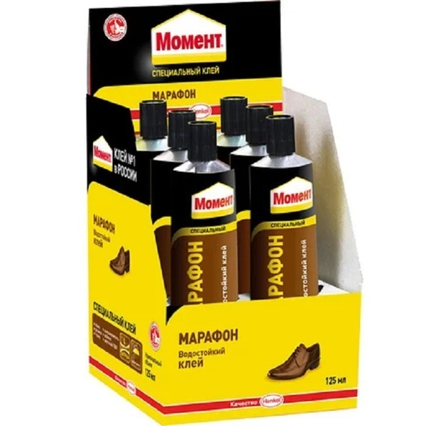 Клей Момент МАРАФОН обувной 125мл BOX6 шоу-бокс (6)