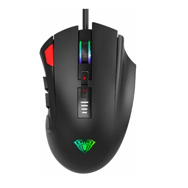 Мышь игровая проводна AULA H512, подсветка RGB, 12 кн.,регулируемый вес,5000 dpi, регулируемый вес,к