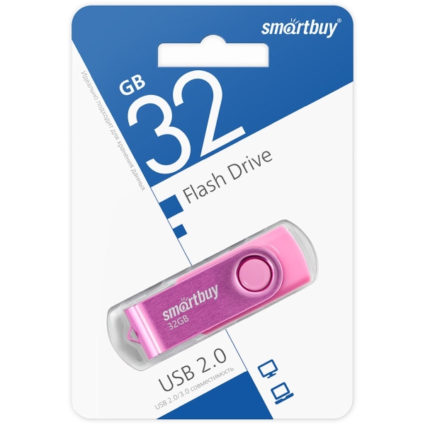 Флеш-накопитель Smartbuy Twist 32GB USB2.0 пластик розовый