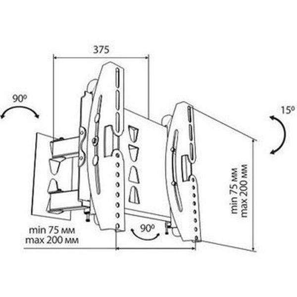Кронштейн для телевизора 15-32 SEMEL НП LCD-030 черный