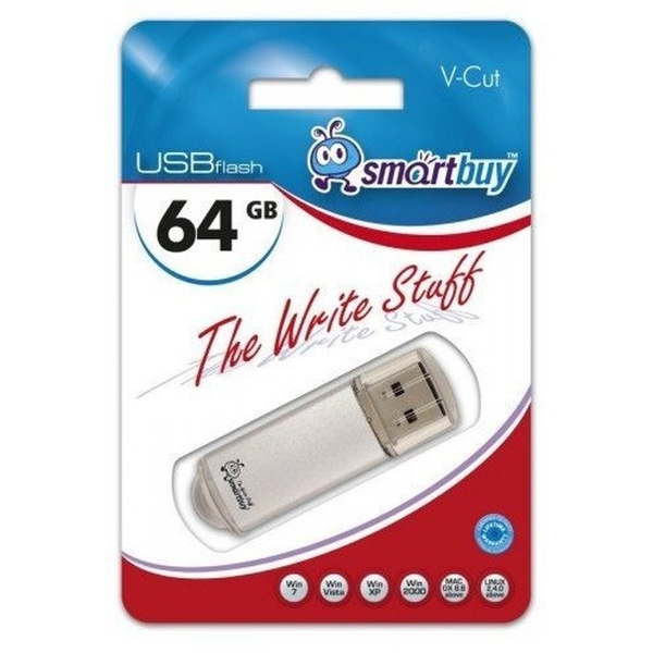 USB 64GB Smartbuy V-Cut серебро