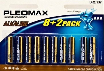 Элемент питания Samsung Pleomax LR03 (8+2) BL (100/600/36000)
