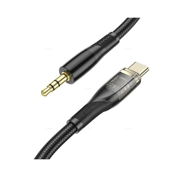 Кабель AUX Hoco UPA25 Jack 3.5mm (m)-Type-C (m) 1.0м нейлон синий (1/31/310)